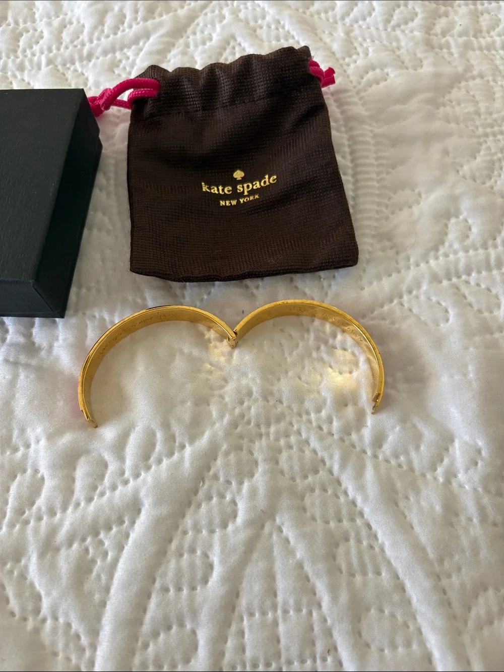 kate spade Pink and Gold Enamel Bangle Bracelet